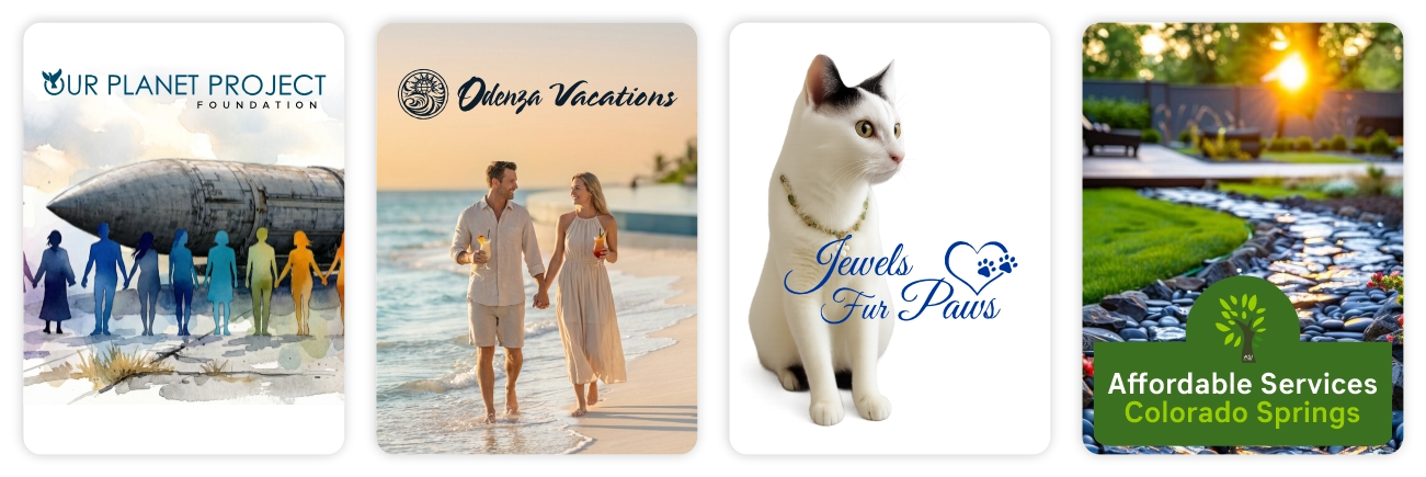 Case studies: Our Planet Project Foundation, Odenza Vacations, Jewels Fur Paws, and Affordable Services Colorado Springs
