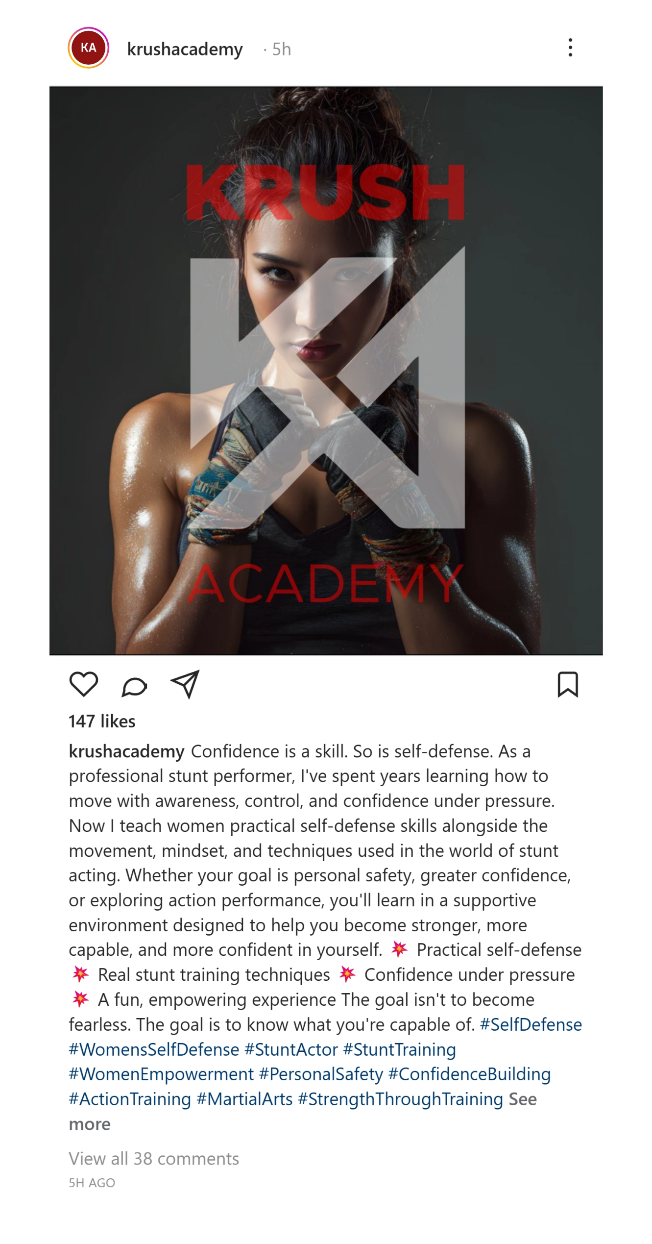 Fitness Instagram post
