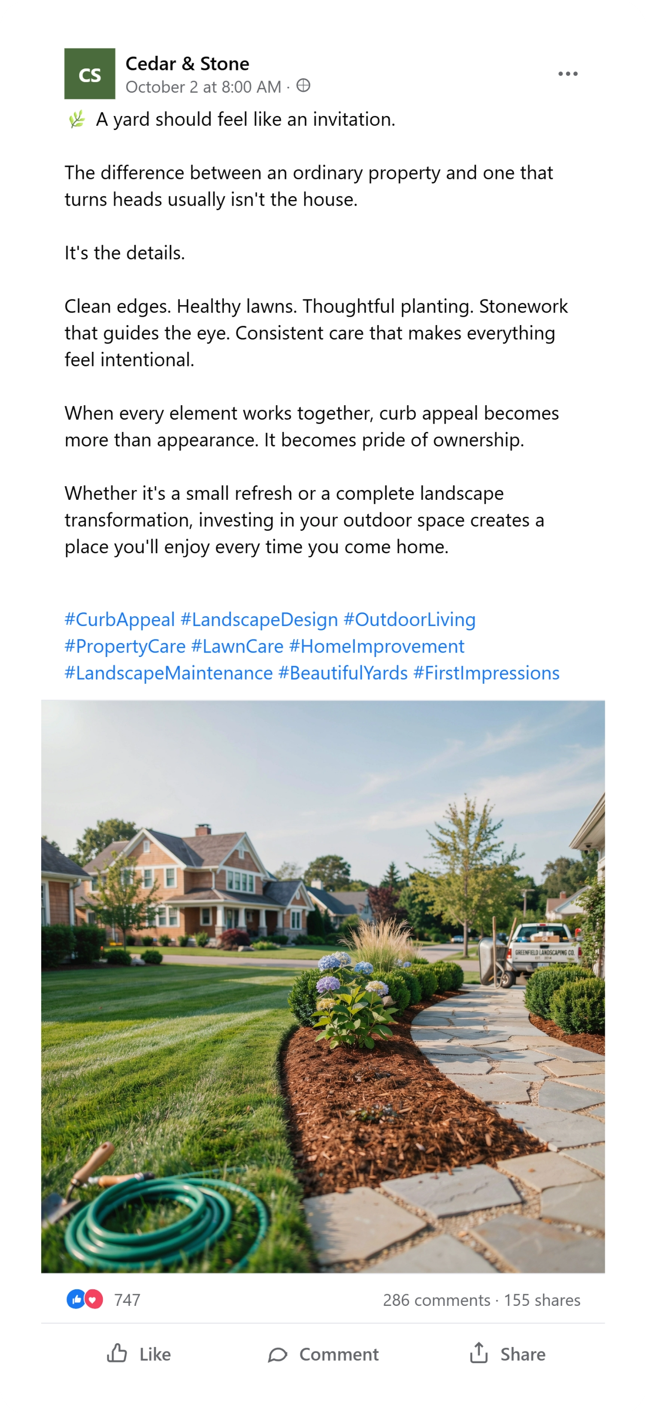 Home Services Facebook post