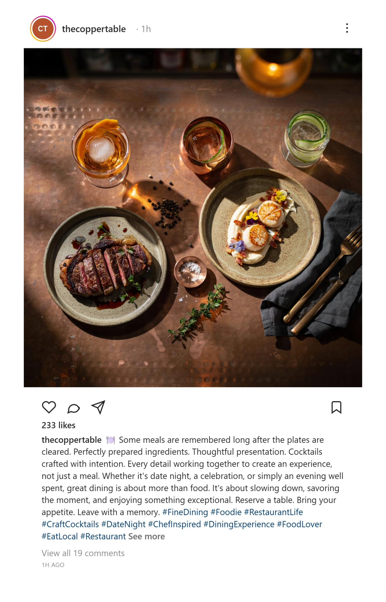 Restaurants Instagram post