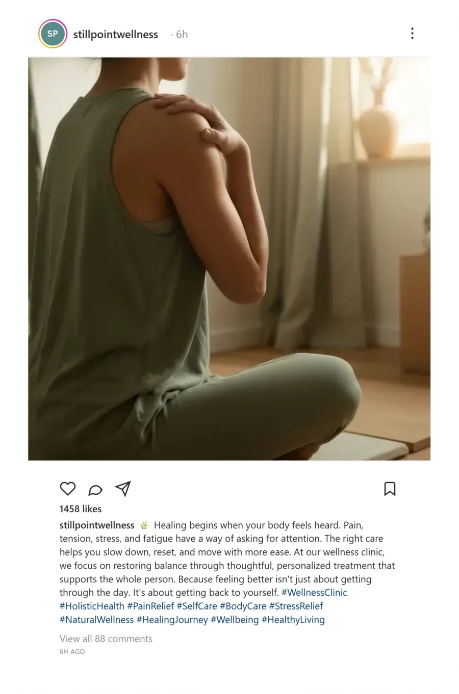 Wellness Instagram post