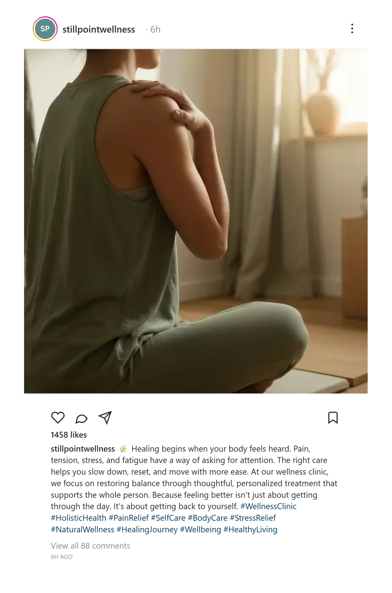 Wellness Instagram post